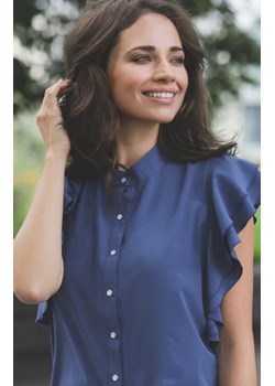 Efektowna bluzka z falbankami granatowa K482 ze sklepu intimiti.pl w kategorii Bluzki damskie - zdjęcie 187866681