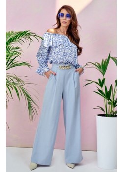 Szerokie spodnie plazzo błękitne 0011 ze sklepu intimiti.pl w kategorii Spodnie damskie - zdjęcie 187866683