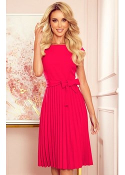 Numoco 311-5 plisowana sukienka midi malinowa ze sklepu intimiti.pl w kategorii Sukienki - zdjęcie 187866970