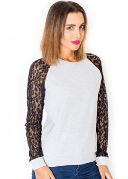 Katrus K329 bluzka szaro-czarny ze sklepu intimiti.pl w kategorii Bluzki damskie - zdjęcie 187867053