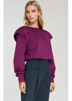 Nife purpurowa bluza damska oversize z wysokimi ściągaczami ze sklepu intimiti.pl w kategorii Bluzy damskie - zdjęcie 187867223
