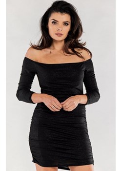 Awama A550 ołówkowa sukienka błysk czarna ze sklepu intimiti.pl w kategorii Sukienki - zdjęcie 187867432