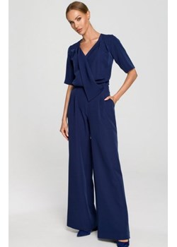 Moe M703 kombinezon damski z szerokimi nogawkami navy ze sklepu intimiti.pl w kategorii Kombinezony damskie - zdjęcie 187867494