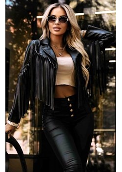 Numoco 624-3 krótka ramoneska z frędzlami z miękkiej eco skóry ze sklepu intimiti.pl w kategorii Kurtki damskie - zdjęcie 187867563