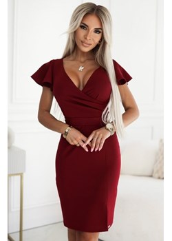 Numoco 479-7 NINA elegancka sukienka z kopertowym dekoltem, rękawkiem i paskiem ze sklepu intimiti.pl w kategorii Sukienki - zdjęcie 187867664