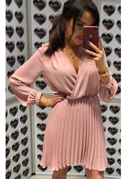 Lola Fashion plisowana sukienka brudny róż ze sklepu intimiti.pl w kategorii Sukienki - zdjęcie 187867840