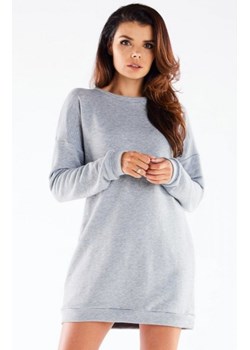 Dzianinowa szara mini sukienka M271 ze sklepu intimiti.pl w kategorii Sukienki - zdjęcie 187867862