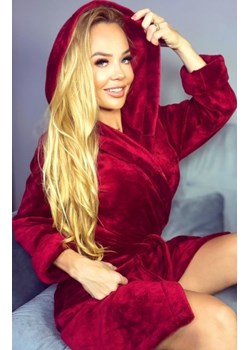 Irall Mira ciepły szlafrok damski bordowy ze sklepu intimiti.pl w kategorii Szlafroki damskie - zdjęcie 187868181