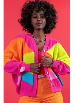 Fobya F1645 kolorowy kardigan różowy ze sklepu intimiti.pl w kategorii Swetry damskie - zdjęcie 187868190