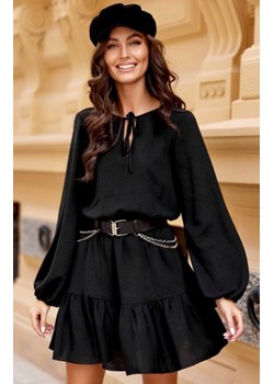 *Modna czarna sukienka z falbaną 0305 ze sklepu intimiti.pl w kategorii Sukienki - zdjęcie 187868244