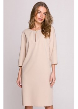 Stylove S394 sukienka z łezką w dekolcie beżowa ze sklepu intimiti.pl w kategorii Sukienki - zdjęcie 187868263