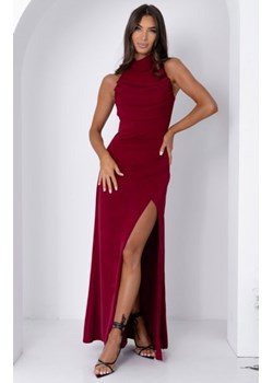 Duet Roxan wieczorowa długa sukienka z wiązaniem bordowa ze sklepu intimiti.pl w kategorii Sukienki - zdjęcie 187868301