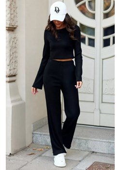 Roco Hanne spodnie z prążkowej dzianiny czarne ze sklepu intimiti.pl w kategorii Spodnie damskie - zdjęcie 187868322