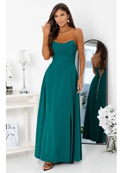 Duet Wenus rozkloszowana długa sukienka z wiązaniem gorsetowym zielona ze sklepu intimiti.pl w kategorii Sukienki - zdjęcie 187868914