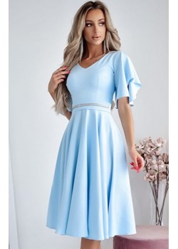 Duet Luna rozkloszowana sukienka midi błękitna ze sklepu intimiti.pl w kategorii Sukienki - zdjęcie 187868980