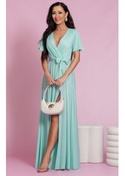 Brokatowa maxi sukienka Bella miętowa ze sklepu intimiti.pl w kategorii Sukienki - zdjęcie 187869190