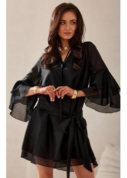 Oversizowa sukienka z wiązaniem Beatrice czarna ze sklepu intimiti.pl w kategorii Sukienki - zdjęcie 187869311