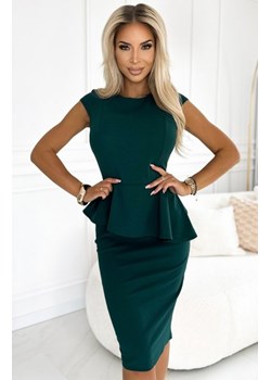 Numoco 192-16 elegancka sukienka midi z baskinką i krótkim rękawkiem ze sklepu intimiti.pl w kategorii Sukienki - zdjęcie 187869333