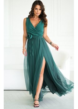 Efektowna długa sukienka z paskiem z różyczką butelka ze sklepu intimiti.pl w kategorii Sukienki - zdjęcie 187869363