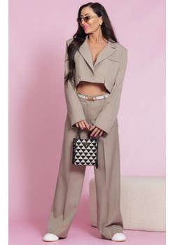 Elizabeth Mateo spodnie z szeroką nogawką beżowe ze sklepu intimiti.pl w kategorii Spodnie damskie - zdjęcie 187869844