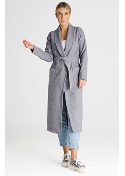 Figl M991 szary płaszcz damski ze sklepu intimiti.pl w kategorii Płaszcze damskie - zdjęcie 187869951