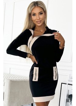 Numoco 497-1 dwukolorowa sukienka z trzema zamkami ze sklepu intimiti.pl w kategorii Sukienki - zdjęcie 187869961