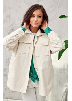 Oversizowa kurtka damska ecru ze sklepu intimiti.pl w kategorii Kurtki damskie - zdjęcie 187870070