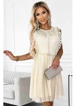 Numoco 454-3 GRETA sukienka z koronką i złotym paskiem ze sklepu intimiti.pl w kategorii Sukienki - zdjęcie 187870161