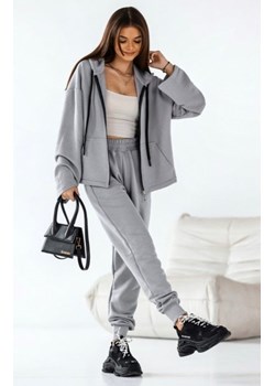 Dwuczęściowy komplet dresowy Suwak stalowy szary ze sklepu intimiti.pl w kategorii Dresy damskie - zdjęcie 187870294