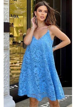 Rozkloszowana koronkowa sukienka z łańcuszkiem 252-08 ze sklepu intimiti.pl w kategorii Sukienki - zdjęcie 187870630