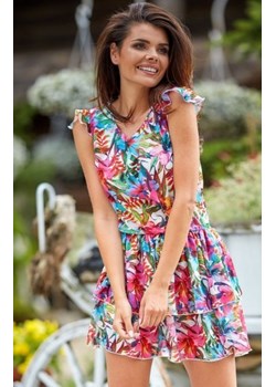 Mini sukienka letnia w kwiaty A312 ze sklepu intimiti.pl w kategorii Sukienki - zdjęcie 187870632