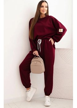 Komplet damski masełkowy z luźną bluzą i spodniami śliwkowy ze sklepu intimiti.pl w kategorii Dresy damskie - zdjęcie 187870753