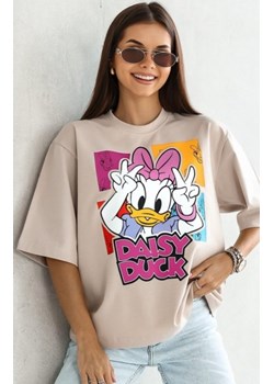 Oversizowy t-shirt Daisy Duck beż ze sklepu intimiti.pl w kategorii Bluzki damskie - zdjęcie 187870922
