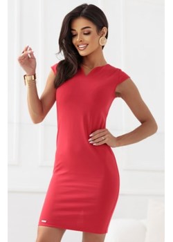 Numoco 132-9 klasyczna dopasowana sukienka w kolorze czerwonym ze sklepu intimiti.pl w kategorii Sukienki - zdjęcie 187870983