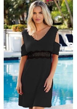 Dkaren Rikki koszulka nocna czarna ze sklepu intimiti.pl w kategorii Koszule nocne - zdjęcie 187871232