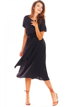 Elegancka sukienka midi czarna A296 ze sklepu intimiti.pl w kategorii Sukienki - zdjęcie 187871234