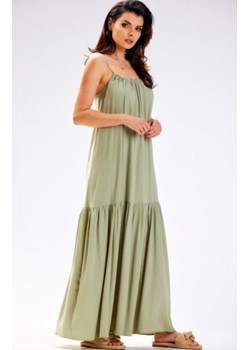 Awama A582 oversizowa letnia sukienka maxi zielona ze sklepu intimiti.pl w kategorii Sukienki - zdjęcie 187871822