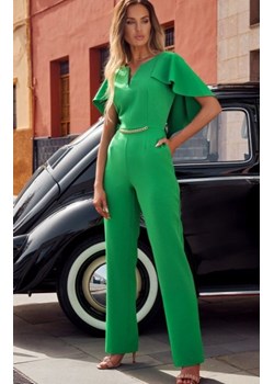 Elegancki kombinezon z peleryną M670 zielony ze sklepu intimiti.pl w kategorii Kombinezony damskie - zdjęcie 187871860