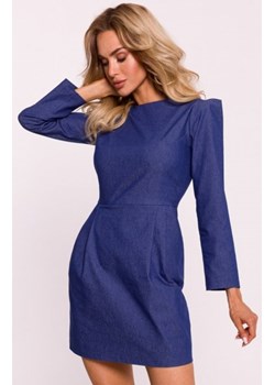 Moe sukienka mini z długimi rękawami niebieska M805 ze sklepu intimiti.pl w kategorii Sukienki - zdjęcie 187871881