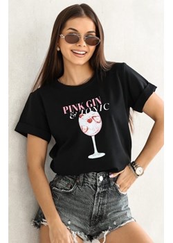 T-Shirt z krótkim rękawem Pink Gin czarny ze sklepu intimiti.pl w kategorii Bluzki damskie - zdjęcie 187871931