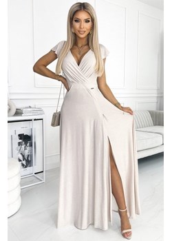Numoco 411-4 CRYSTAL połyskująca długa suknia z dekoltem ze sklepu intimiti.pl w kategorii Sukienki - zdjęcie 187872093