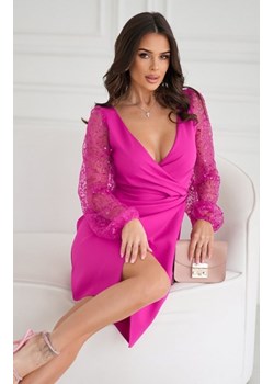 Bicotone mini sukienka z cekinowymi rękawami fuksja ze sklepu intimiti.pl w kategorii Sukienki - zdjęcie 187872371