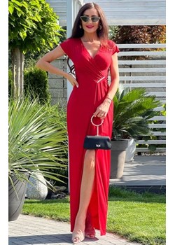 Elizabeth Diana długa sukienka z ozdobą czerwona ze sklepu intimiti.pl w kategorii Sukienki - zdjęcie 187872401