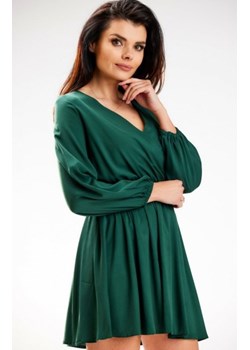 Awama A577 oversizowa mini sukienka zielona ze sklepu intimiti.pl w kategorii Sukienki - zdjęcie 187872641