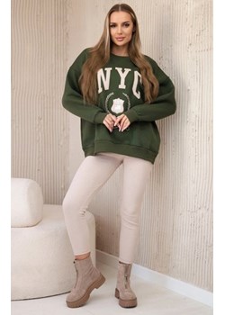Komplet bawełniany bluza ocieplana i legginsy khaki ze sklepu intimiti.pl w kategorii Dresy damskie - zdjęcie 187872662
