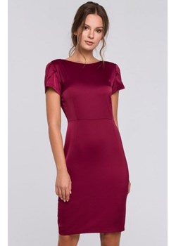 Makover K041 sukienka z dekoltem typu woda z tyłu bordowa ze sklepu intimiti.pl w kategorii Sukienki - zdjęcie 187872691