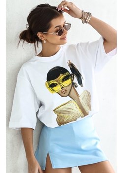 Oversizowy t-shirt damski żółte okulary ze sklepu intimiti.pl w kategorii Bluzki damskie - zdjęcie 187872832