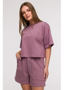 Bewear B294 bluza oversize z krótkimi rękawami wrzosowa ze sklepu intimiti.pl w kategorii Bluzy damskie - zdjęcie 187872960
