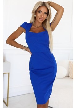 Numoco 318-9 elegancka sukienka midi z ładnym dekoltem i krótkim rękawkiem ze sklepu intimiti.pl w kategorii Sukienki - zdjęcie 187873380