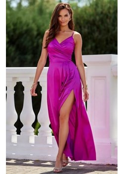 Satynowa sukienka maxi na ramiączkach różowa 462 ze sklepu intimiti.pl w kategorii Sukienki - zdjęcie 187873402